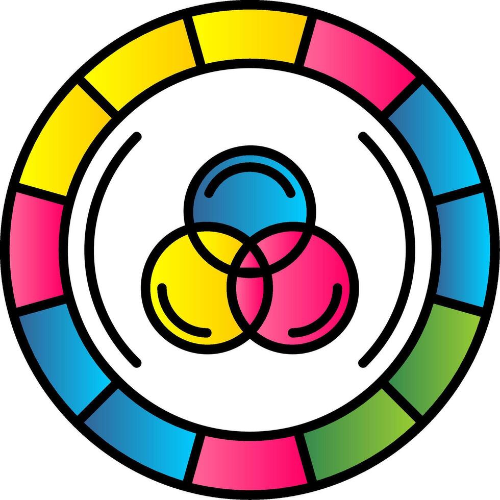 Färg hjul fylld lutning ikon vektor