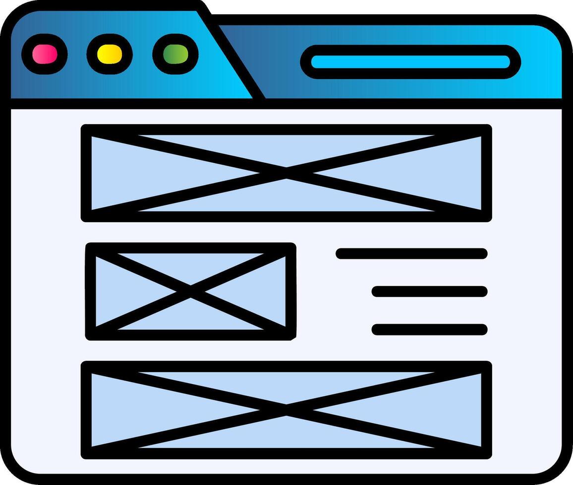 Layout gefüllt Gradient Symbol vektor