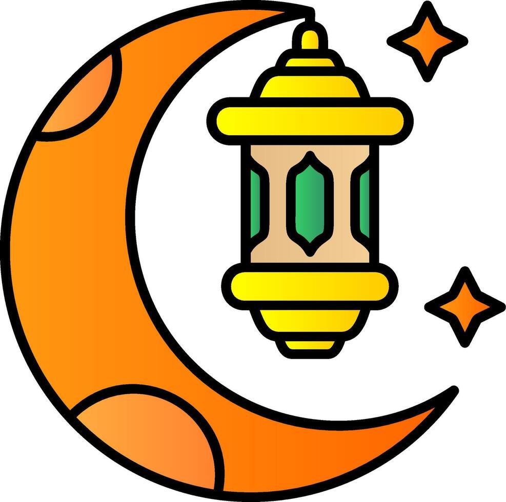 ramadan fylld lutning ikon vektor