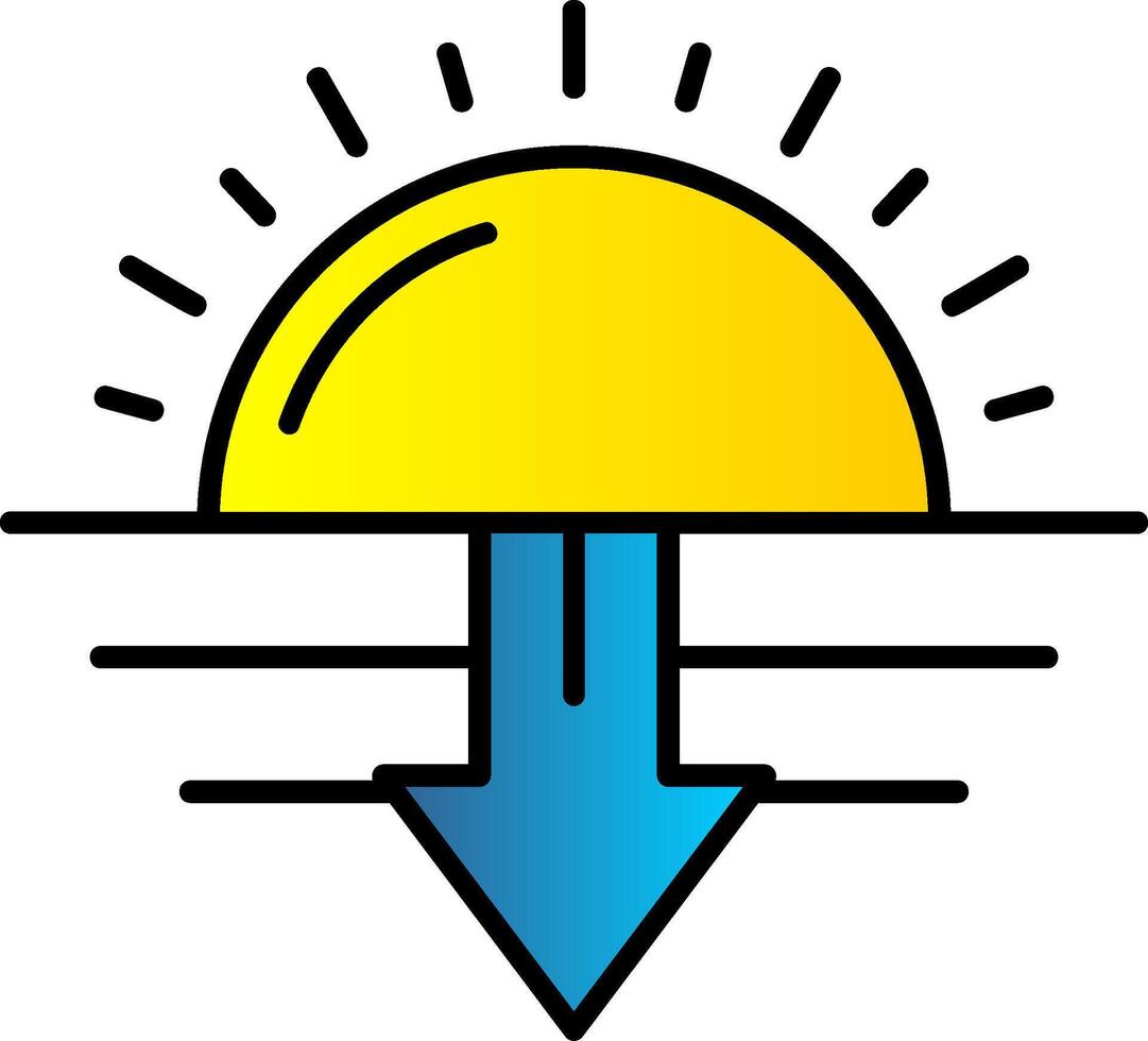 Sonnenuntergang gefüllt Gradient Symbol vektor