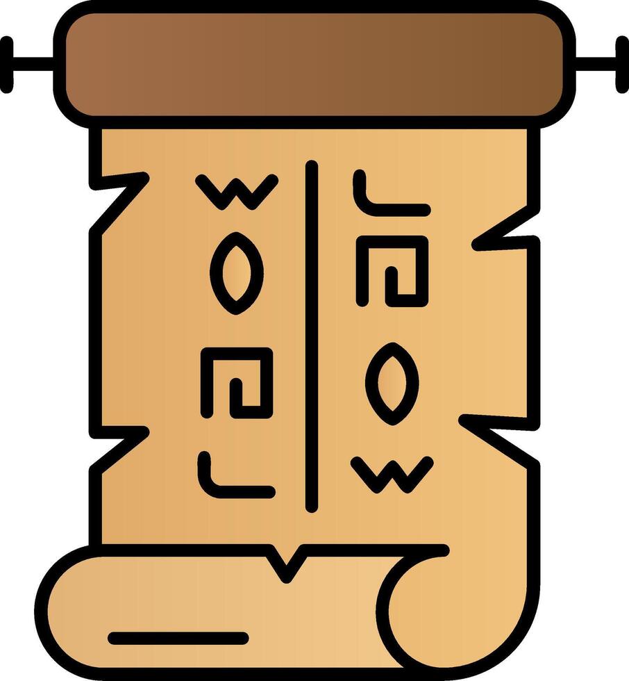papyrus fylld lutning ikon vektor