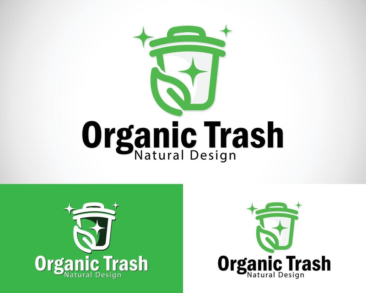 organisk skräp logotyp kreativ natur lämna rengör design begrepp vektor