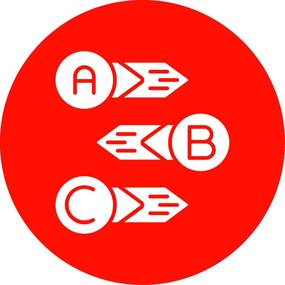 diagram glyf cirkel Flerfärgad ikon vektor