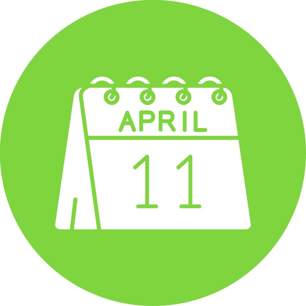11th av april glyf cirkel Flerfärgad ikon vektor