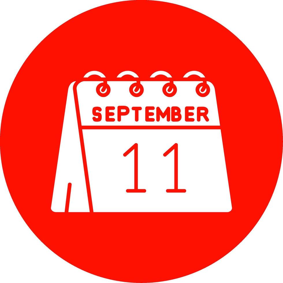 11 .. von September Glyphe Kreis Mehrfarbig Symbol vektor