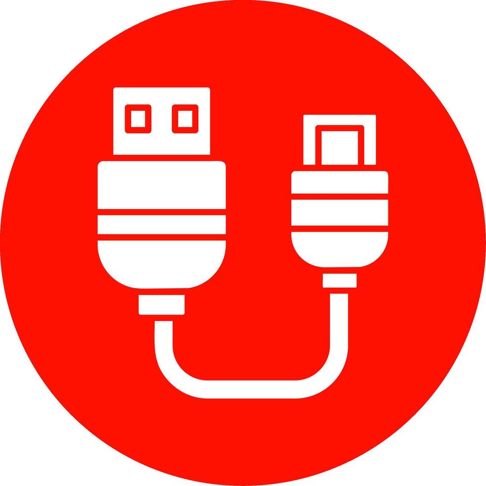 USB Glyphe Kreis Mehrfarbig Symbol vektor