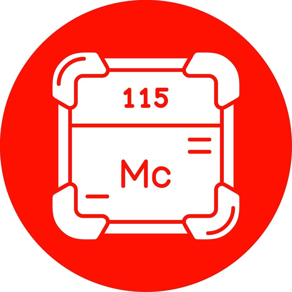 moscovium Glyphe Kreis Mehrfarbig Symbol vektor