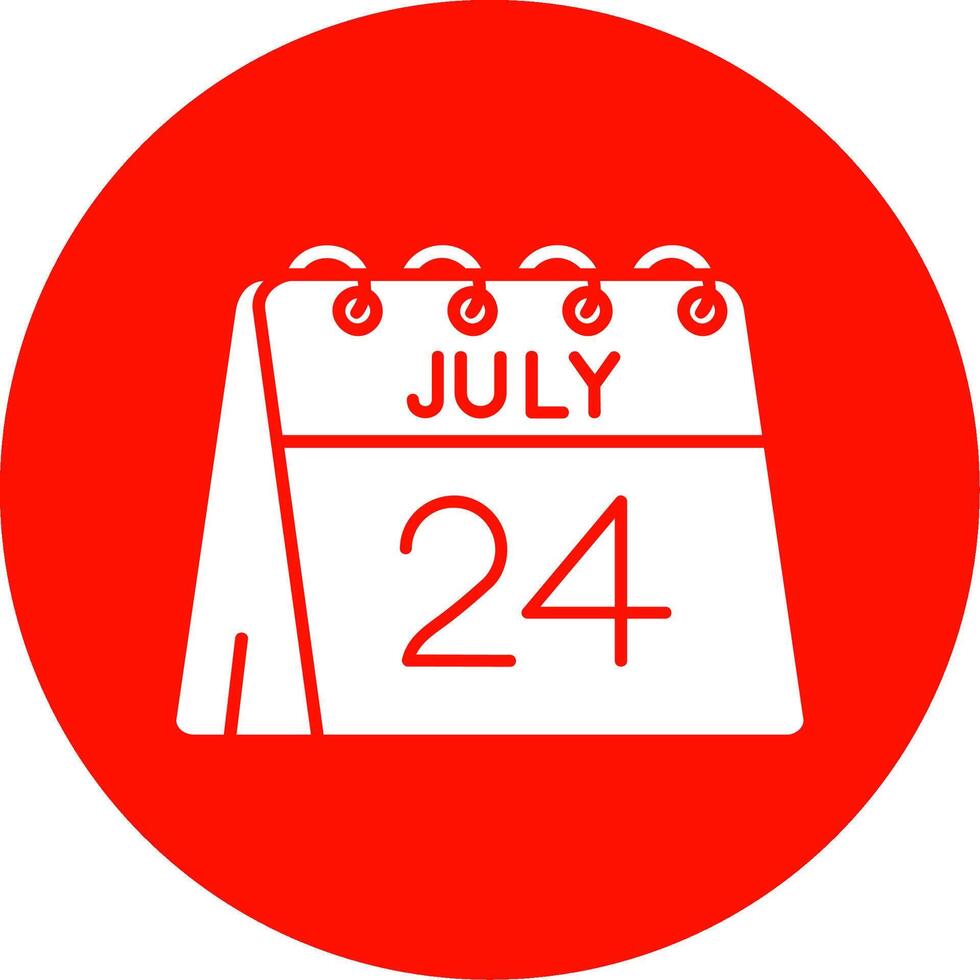 24:e av juli glyf cirkel Flerfärgad ikon vektor