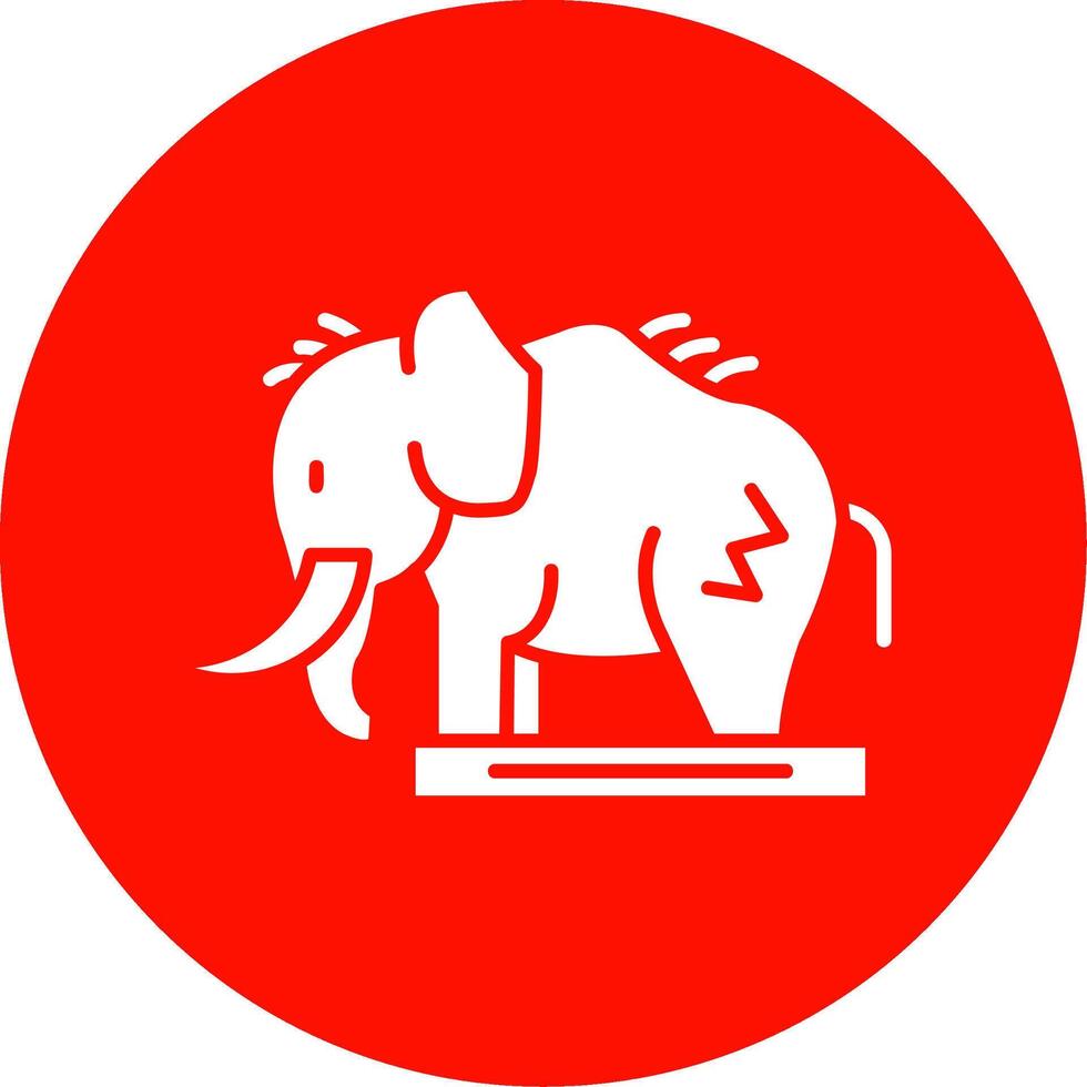 Mammut Glyphe Kreis Mehrfarbig Symbol vektor
