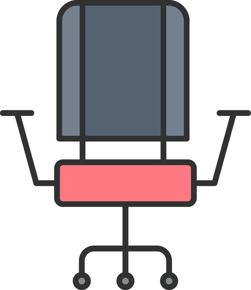 stol linje fylld ljus ikon vektor