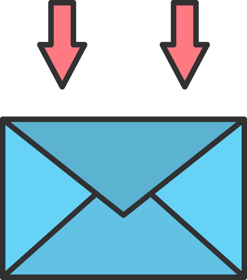 Mail Linie gefüllt Licht Symbol vektor
