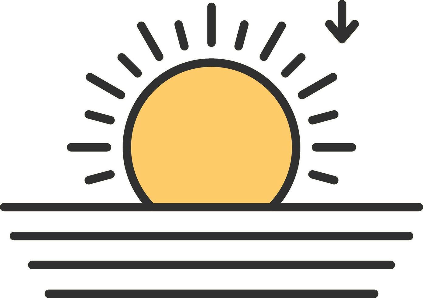 Sonnenuntergang Linie gefüllt Licht Symbol vektor