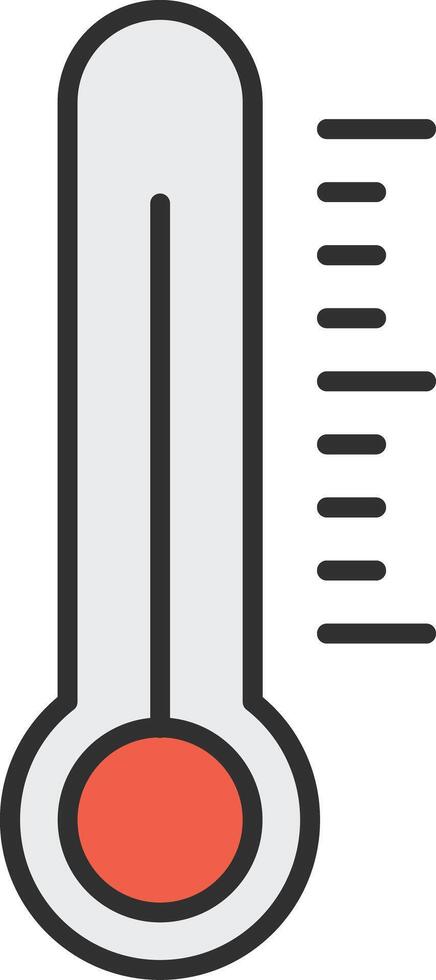 Thermometer Linie gefüllt Licht Symbol vektor