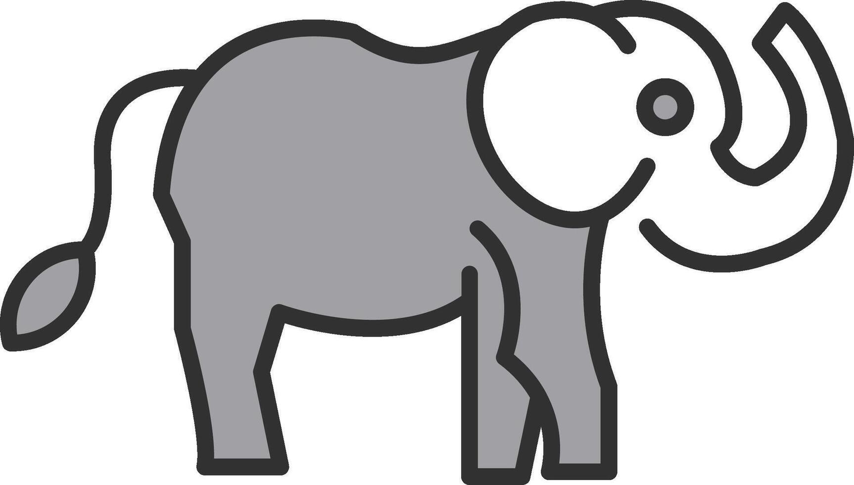 elefant linje fylld ljus ikon vektor