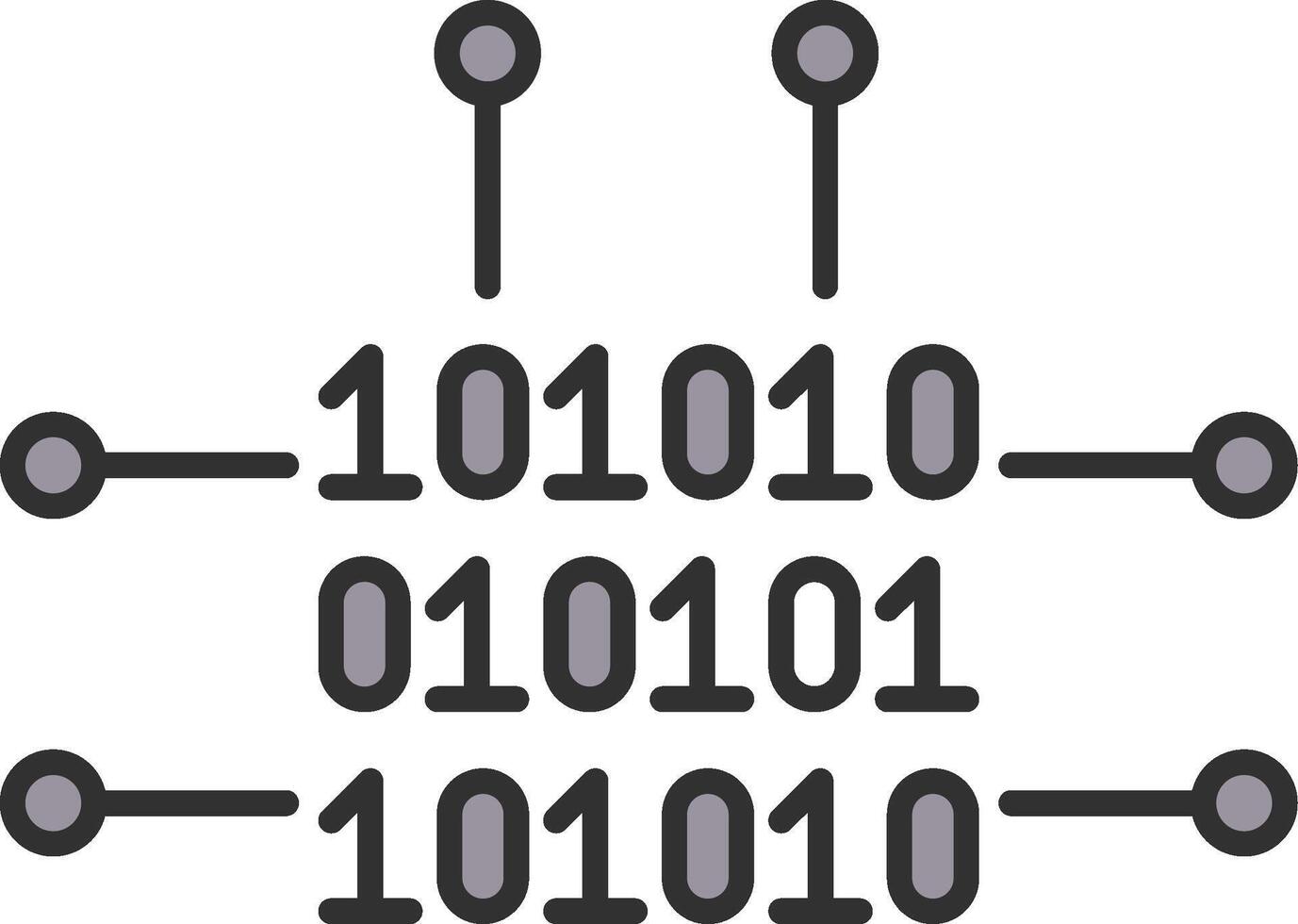 binär Code Linie gefüllt Licht Symbol vektor