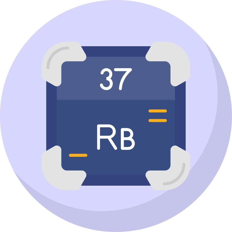 rubidium glyf platt bubbla ikon vektor