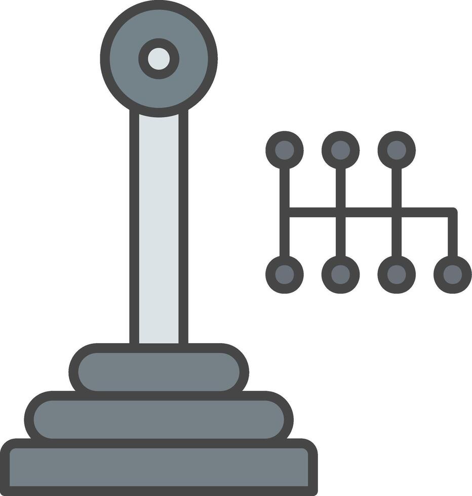 Gangschaltung Linie gefüllt Licht Symbol vektor