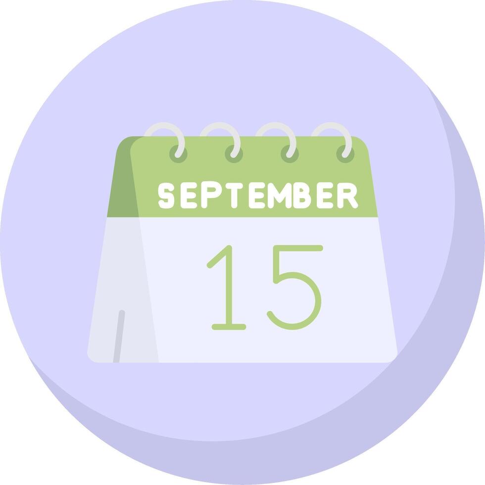15:e av september glyf platt bubbla ikon vektor