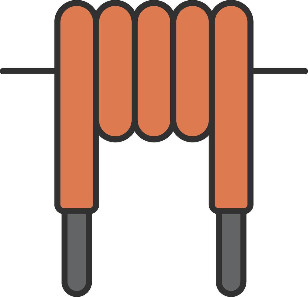 Induktor Linie gefüllt Licht Symbol vektor