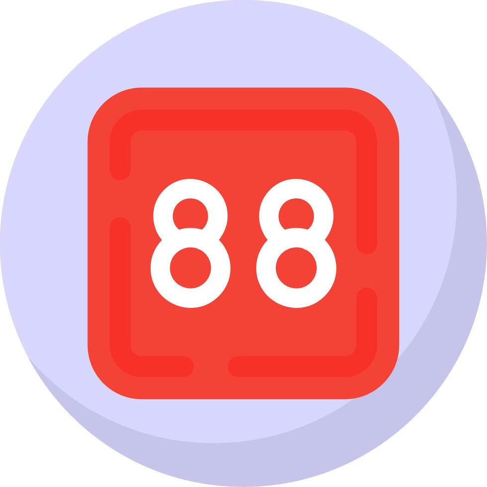 åttio åtta glyf platt bubbla ikon vektor