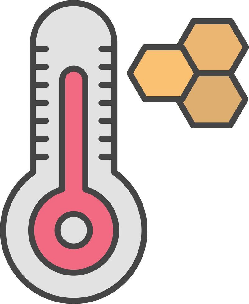 Thermometer Linie gefüllt Licht Symbol vektor