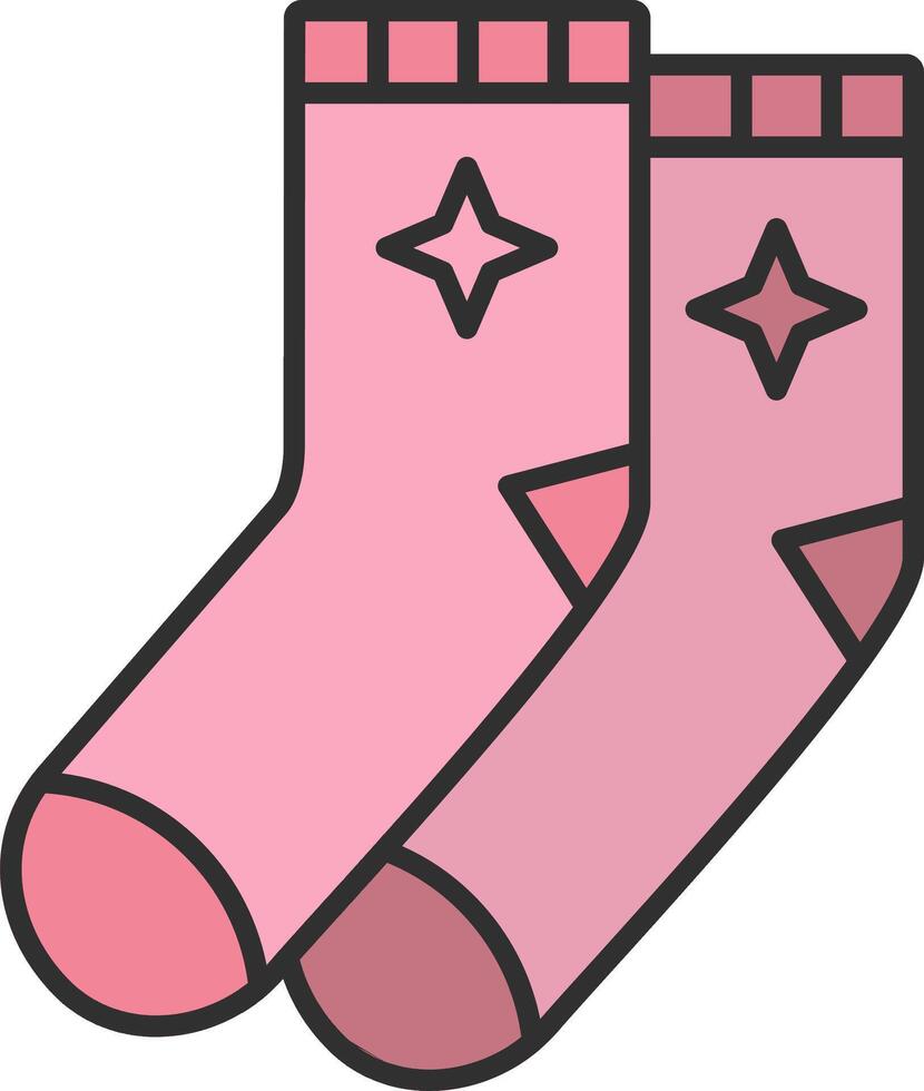 Socken Linie gefüllt Licht Symbol vektor