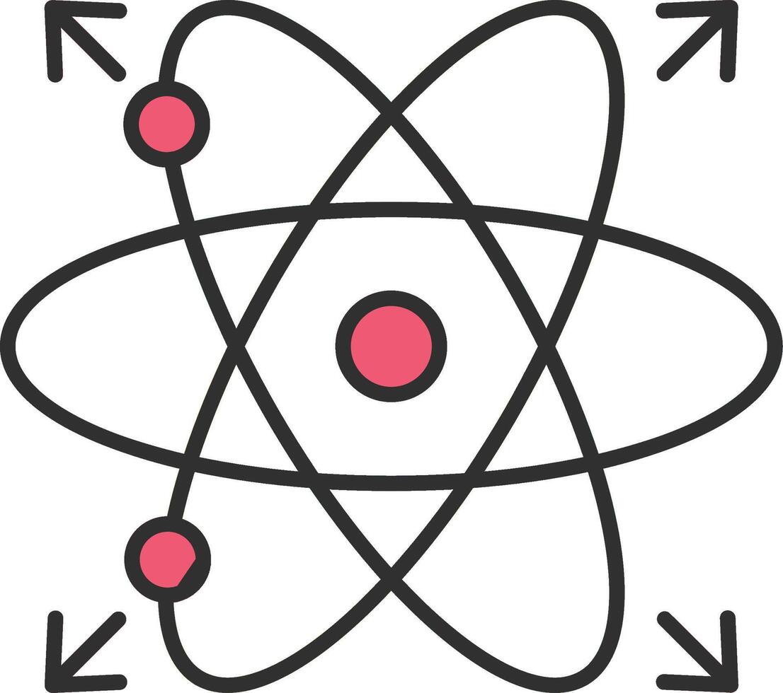 Atom Linie gefüllt Licht Symbol vektor