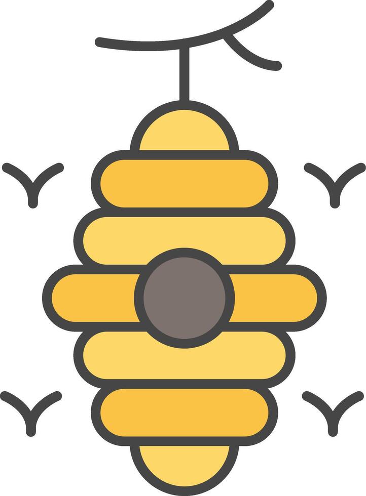 Bienenstock Linie gefüllt Licht Symbol vektor