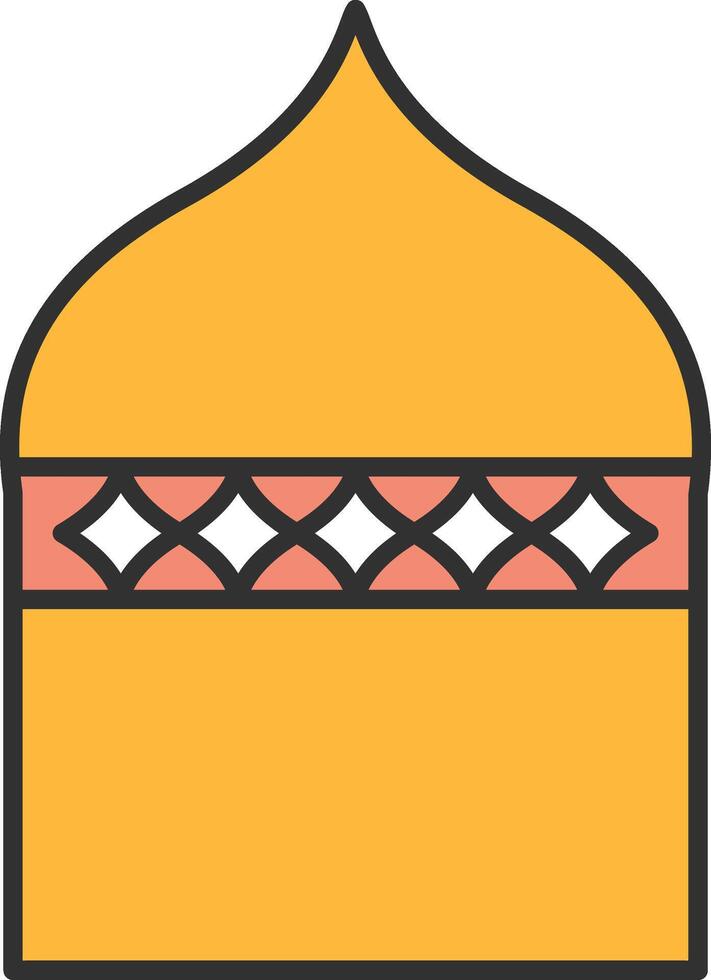 islamic arkitektur linje fylld ljus ikon vektor