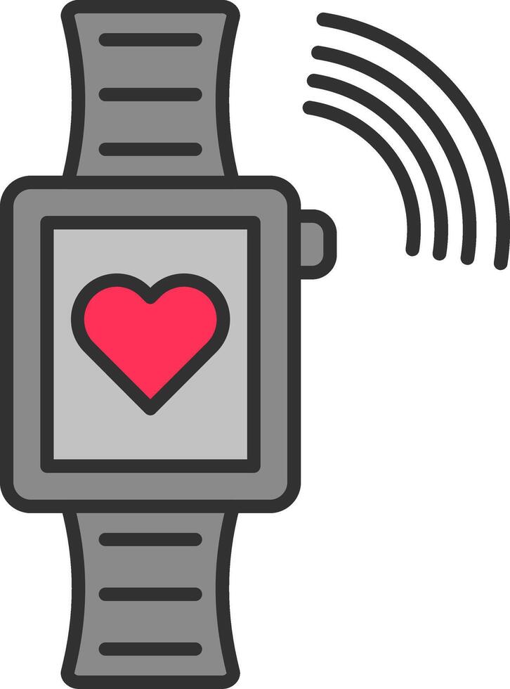 Smartwatch Linie gefüllt Licht Symbol vektor