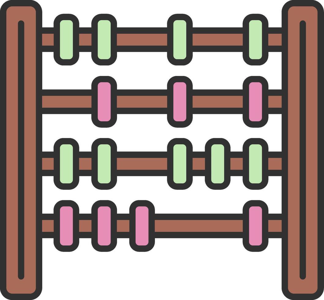 Abakus Linie gefüllt Licht Symbol vektor