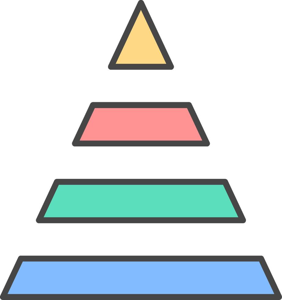 Pyramide Linie gefüllt Licht Symbol vektor