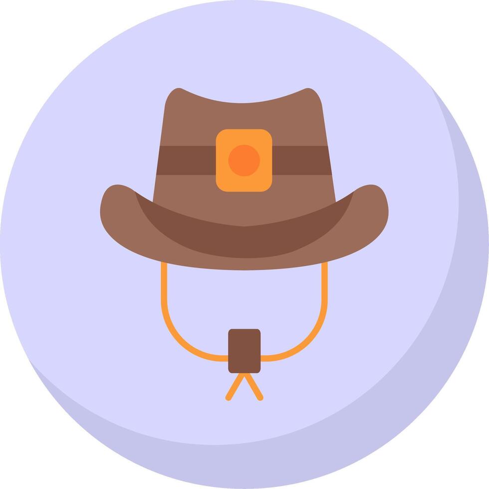 cowboy hatt glyf platt bubbla ikon vektor
