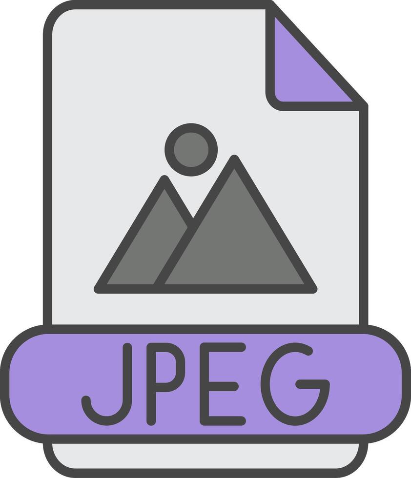 JPEG Linie gefüllt Licht Symbol vektor