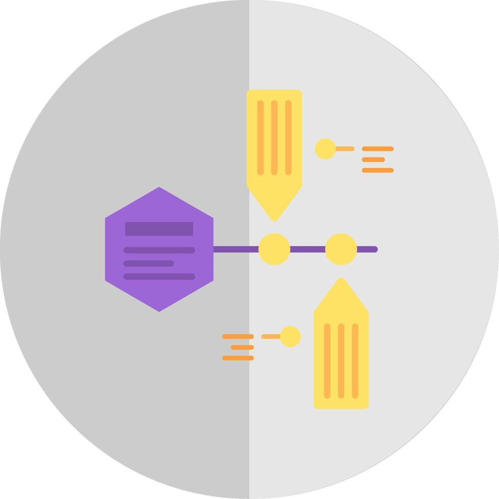 tidslinje platt skala ikon vektor