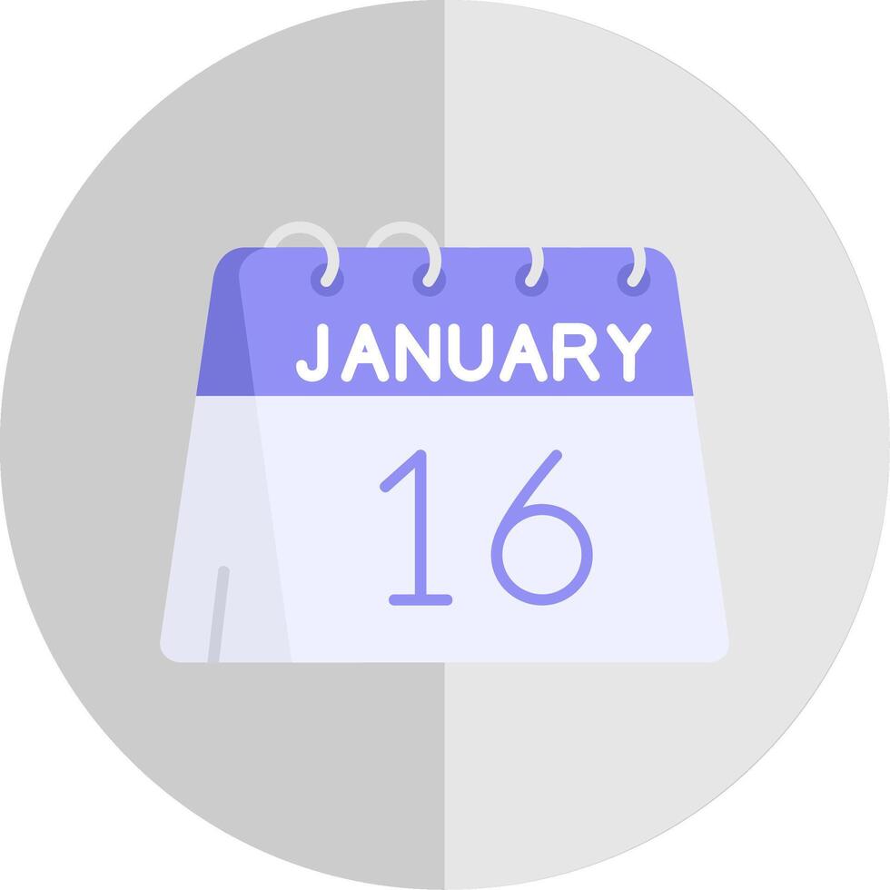 16: e av januari platt skala ikon vektor