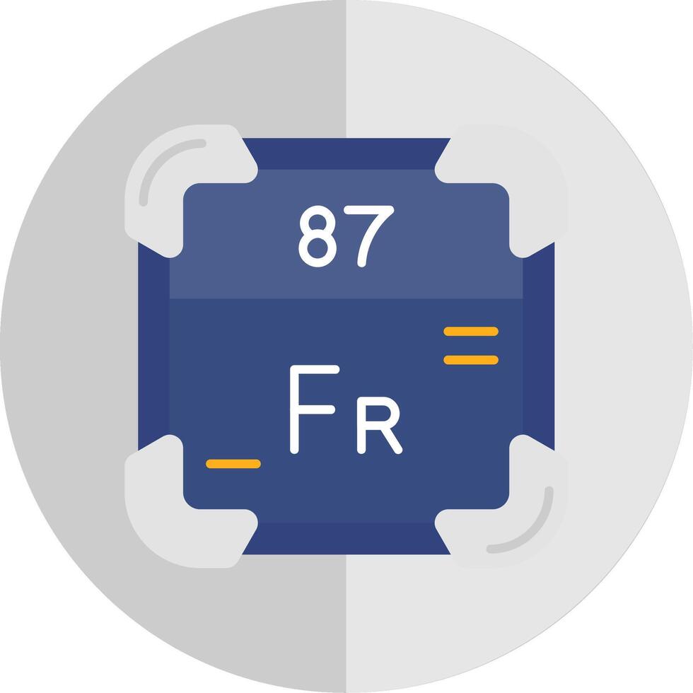 francium platt skala ikon vektor