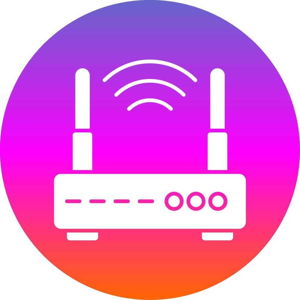 wiFi router glyf lutning cirkel ikon vektor