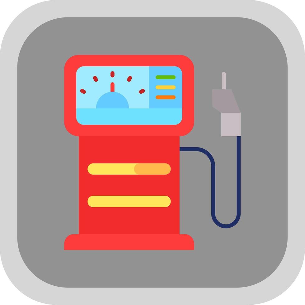 Gas Bahnhof eben runden Ecke Symbol vektor