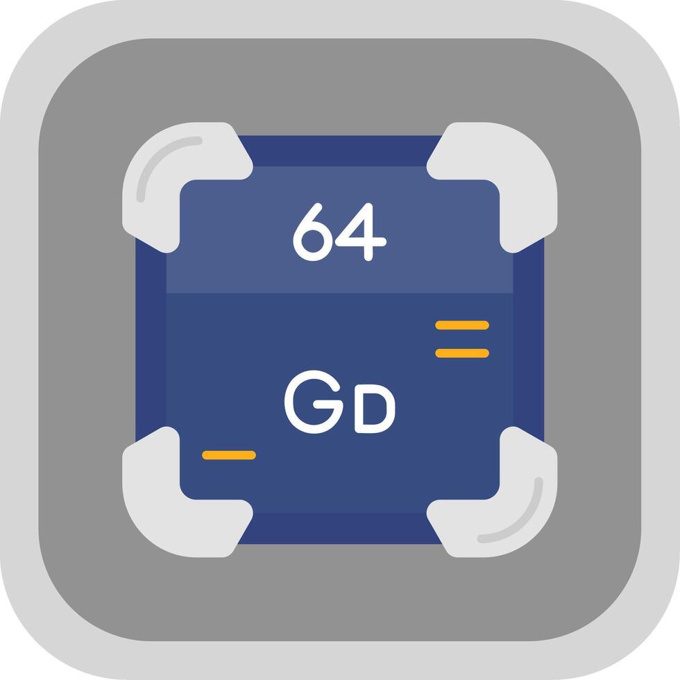 gadolinium platt runda hörn ikon vektor