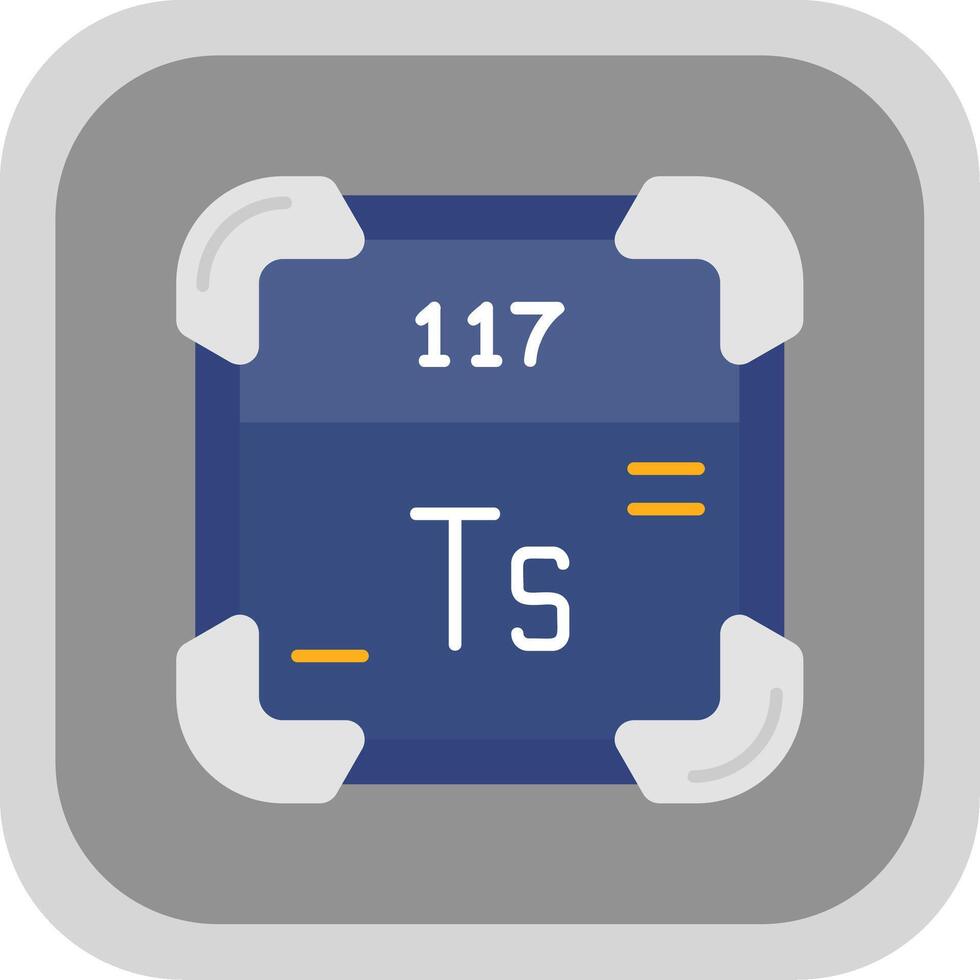 Tennessine eben runden Ecke Symbol vektor