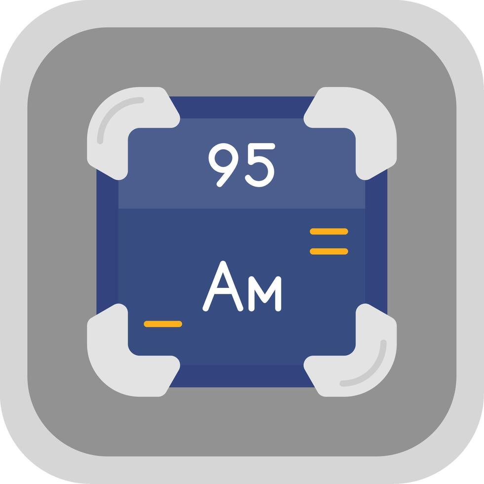 americium platt runda hörn ikon vektor