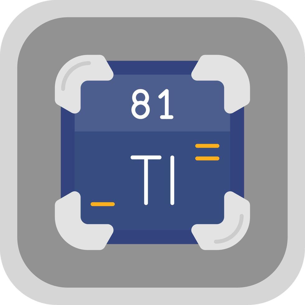 Thallium eben runden Ecke Symbol vektor