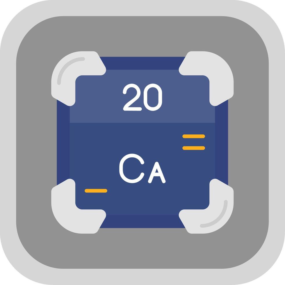 Kalzium eben runden Ecke Symbol vektor