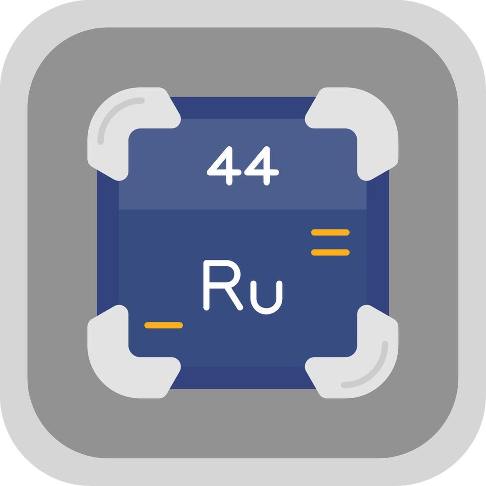 rutenium platt runda hörn ikon vektor