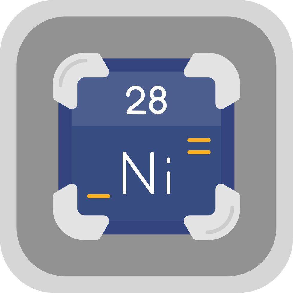 Nickel eben runden Ecke Symbol vektor
