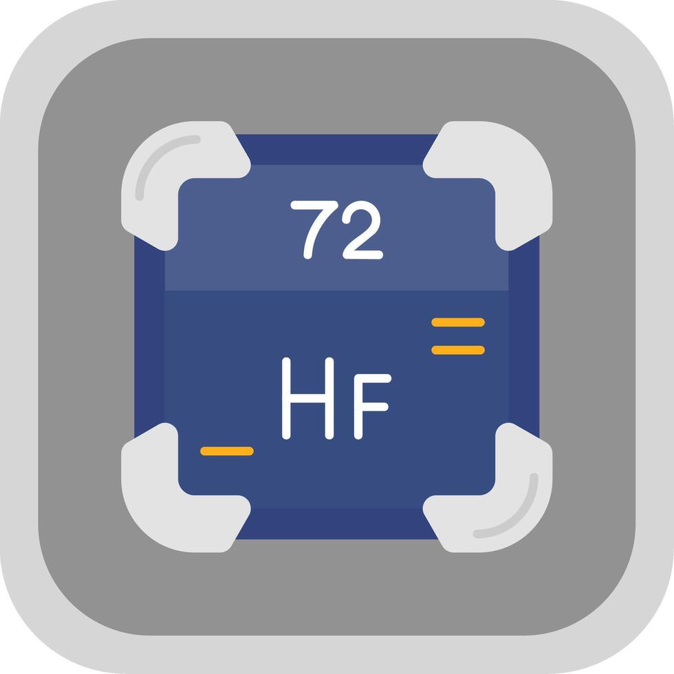 Hafnium eben runden Ecke Symbol vektor