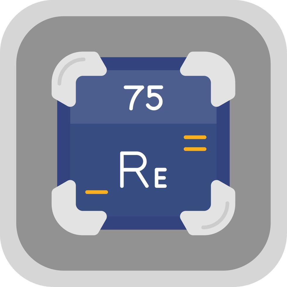 Rhenium eben runden Ecke Symbol vektor