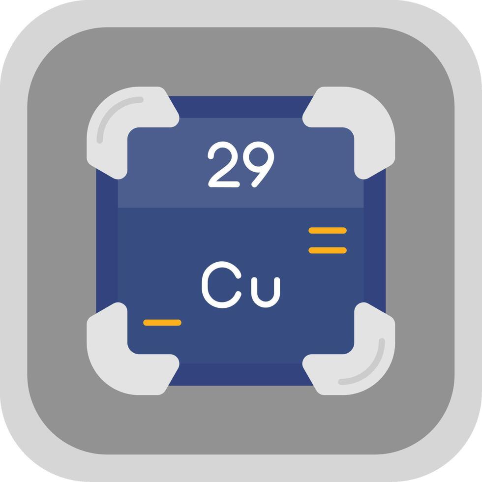 Kupfer eben runden Ecke Symbol vektor
