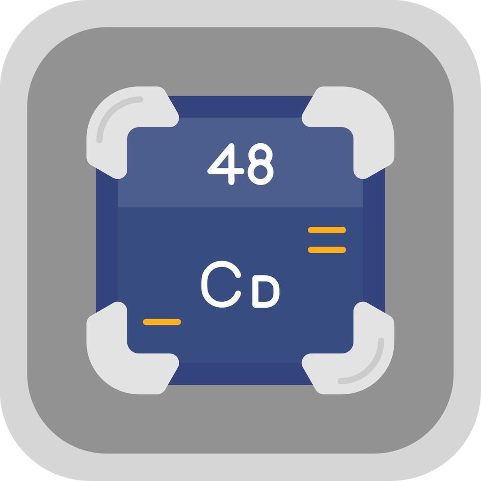 Cadmium eben runden Ecke Symbol vektor